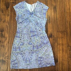 Title Nine outdoor wear Blue, White and Green V-Neck Dress